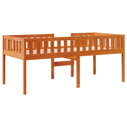 Solid Pine Wood Children's Bed 90x190 cm - Wax Brown Finish