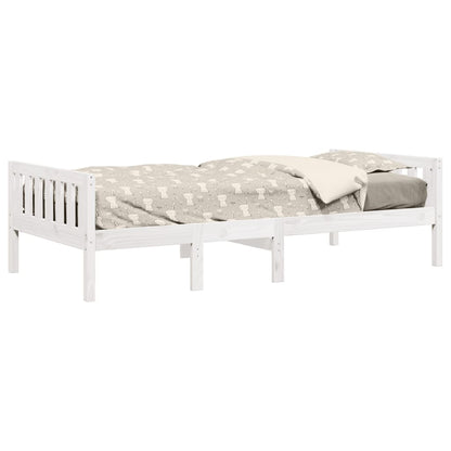 Solid Wood Pine Children's Bed - White 90x200 cm (Mattress Not Included)