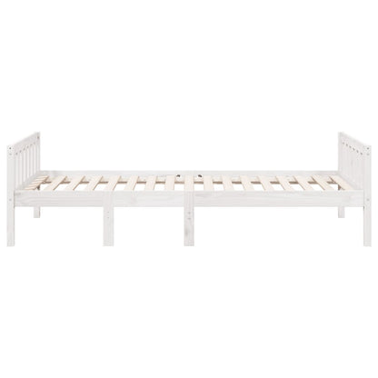 Solid Wood Pine Children's Bed - White 90x200 cm (Mattress Not Included)