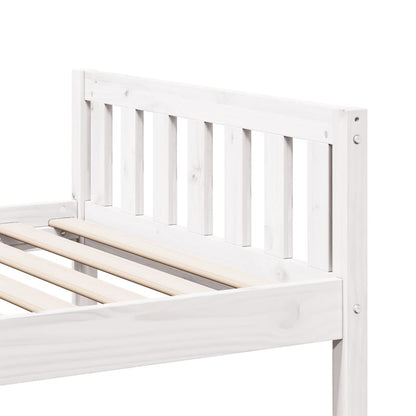 Solid Wood Pine Children's Bed - White 90x200 cm (Mattress Not Included)