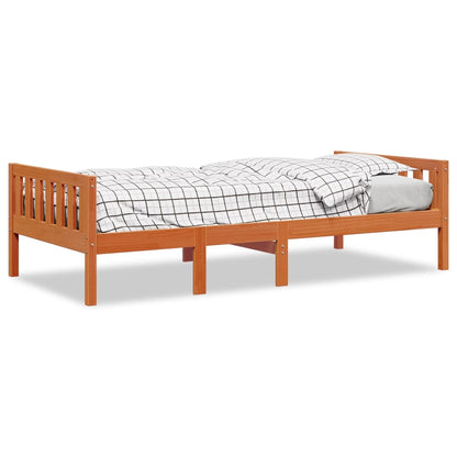 Solid Pine Children's Bed 90x190 cm, Wax Brown - No Mattress