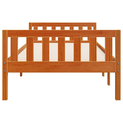 Solid Pine Children's Bed 90x190 cm, Wax Brown - No Mattress