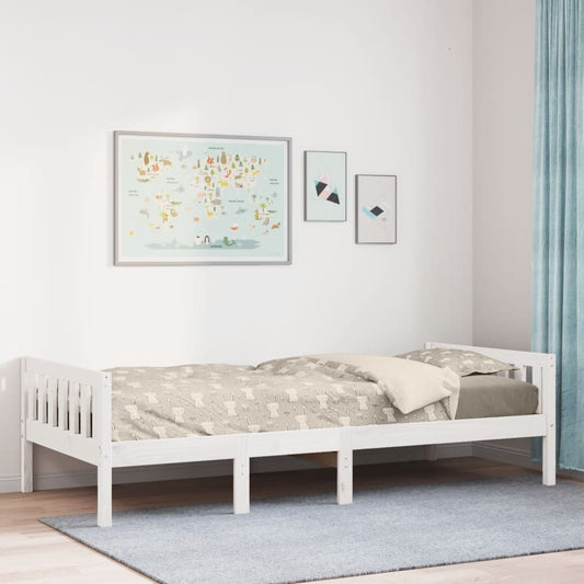 White Solid Pine Children's Bed Frame 75x190 cm - No Mattress