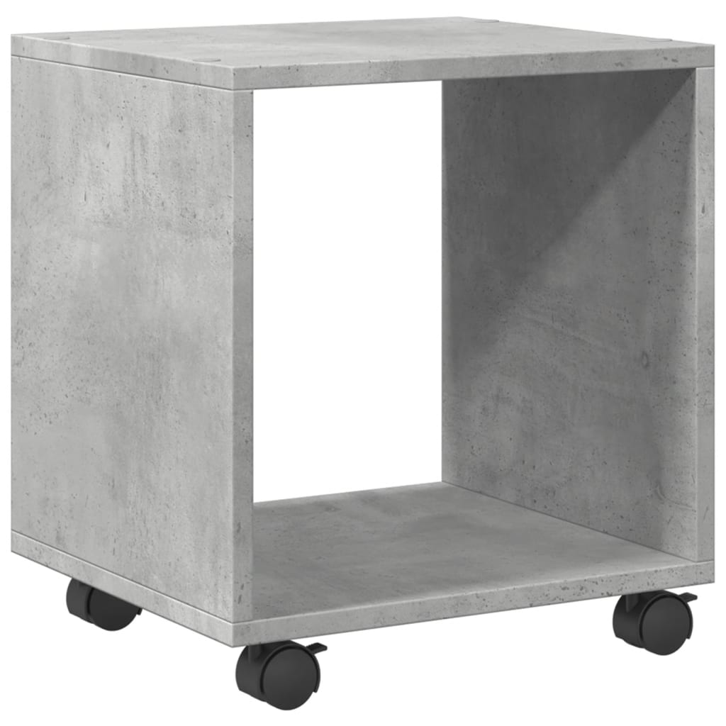 Compact Concrete Grey Rolling Cabinet, 37x33x42.5 cm Engineered Wood