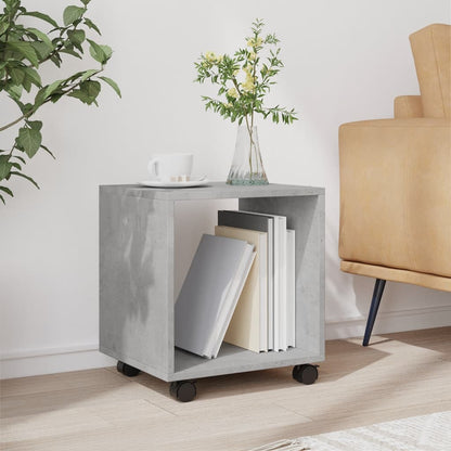 Compact Concrete Grey Rolling Cabinet, 37x33x42.5 cm Engineered Wood