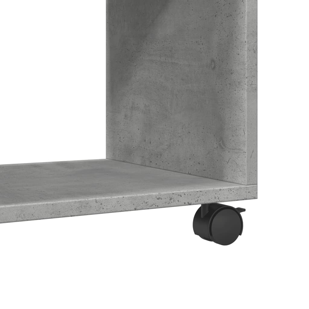 Compact Concrete Grey Rolling Cabinet, 37x33x42.5 cm Engineered Wood
