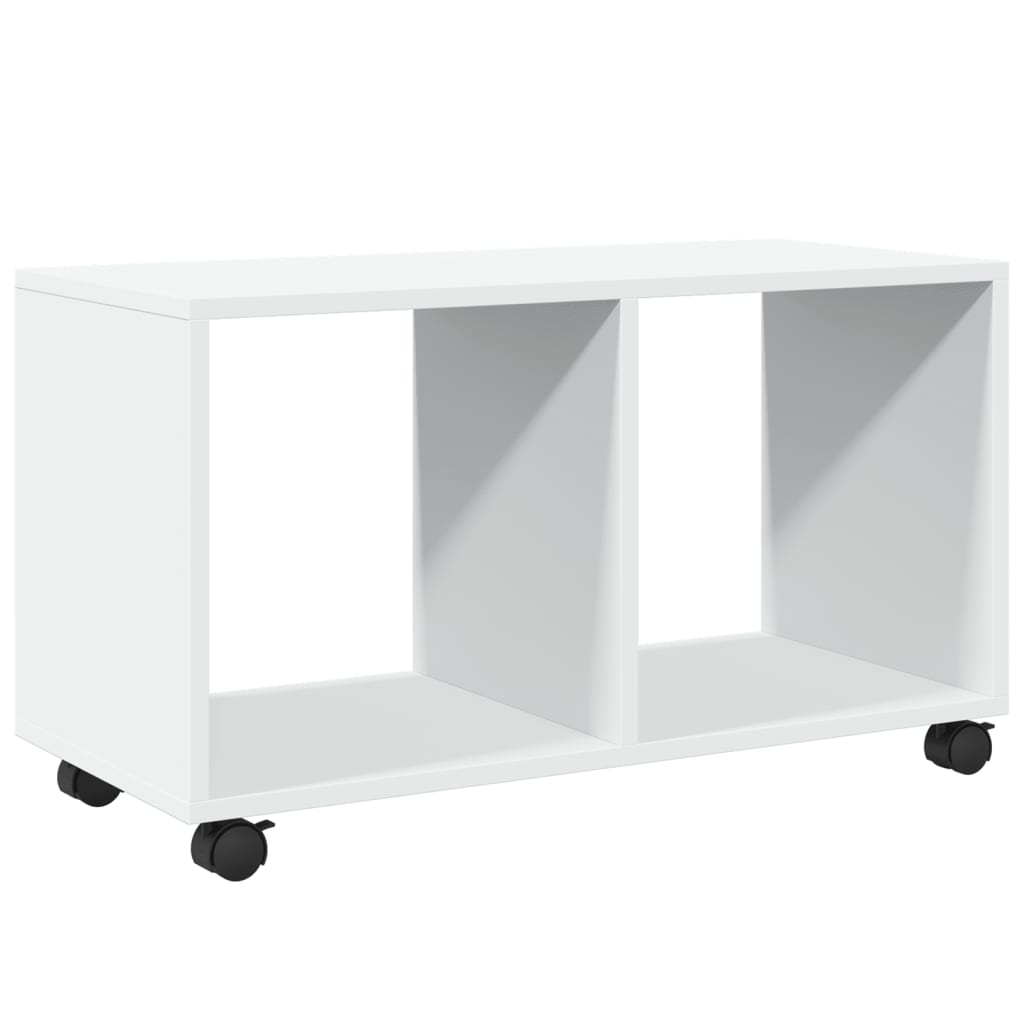 White Engineered Wood Rolling Cabinet - 72x33x42.5 cm
