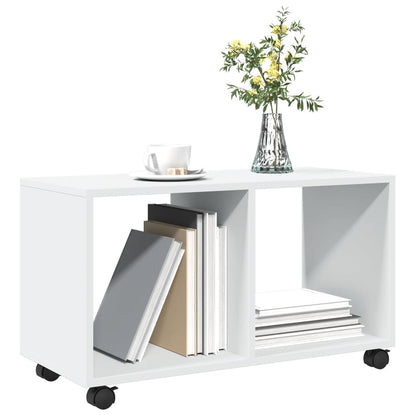 White Engineered Wood Rolling Cabinet - 72x33x42.5 cm