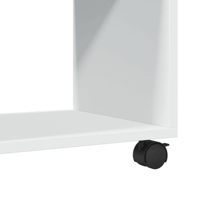 White Engineered Wood Rolling Cabinet - 72x33x42.5 cm