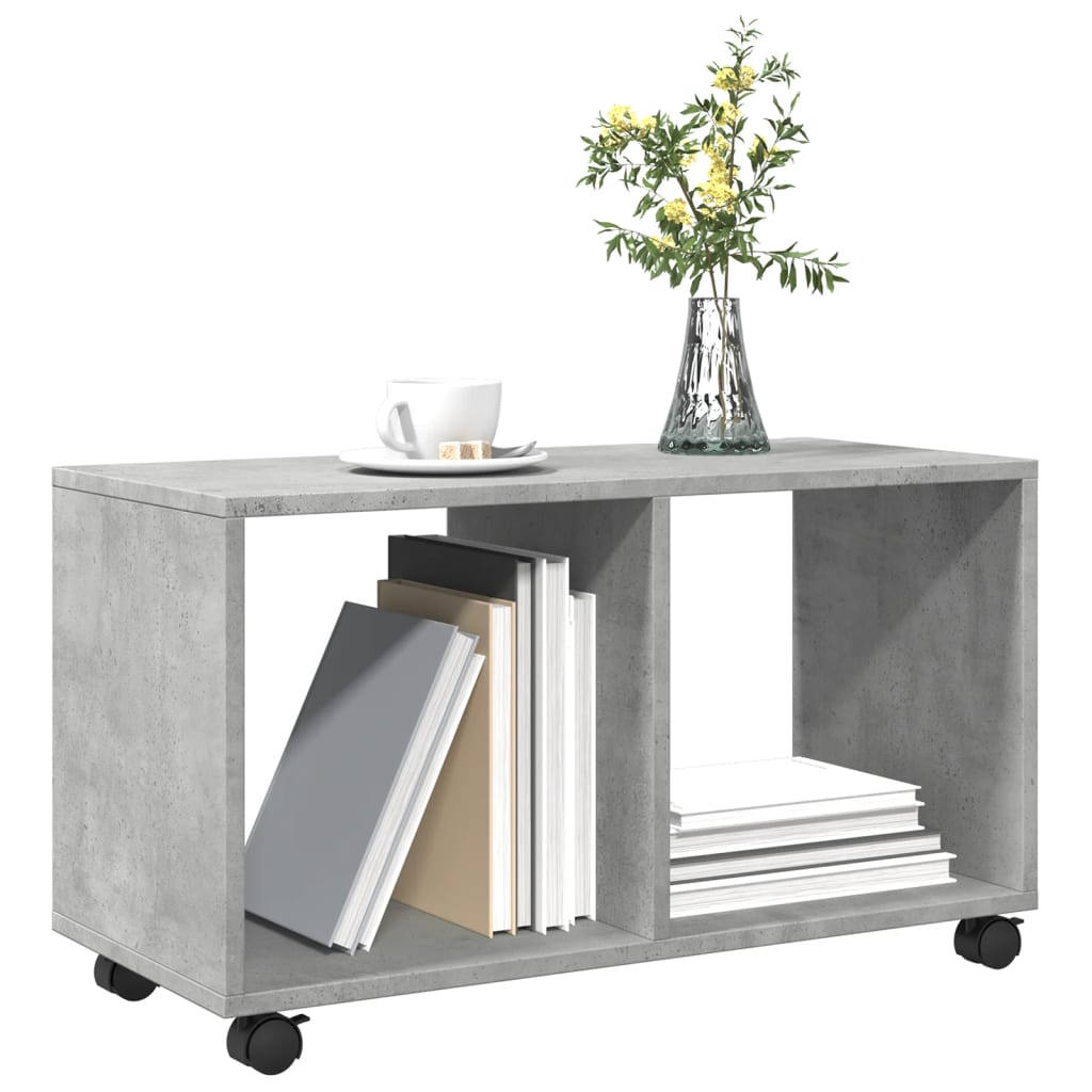 Concrete Grey Rolling Cabinet 72x33x42.5 cm - Engineered Wood