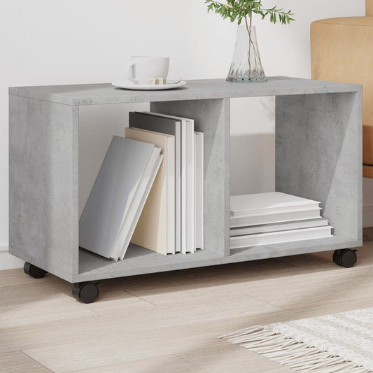 Concrete Grey Rolling Cabinet 72x33x42.5 cm - Engineered Wood
