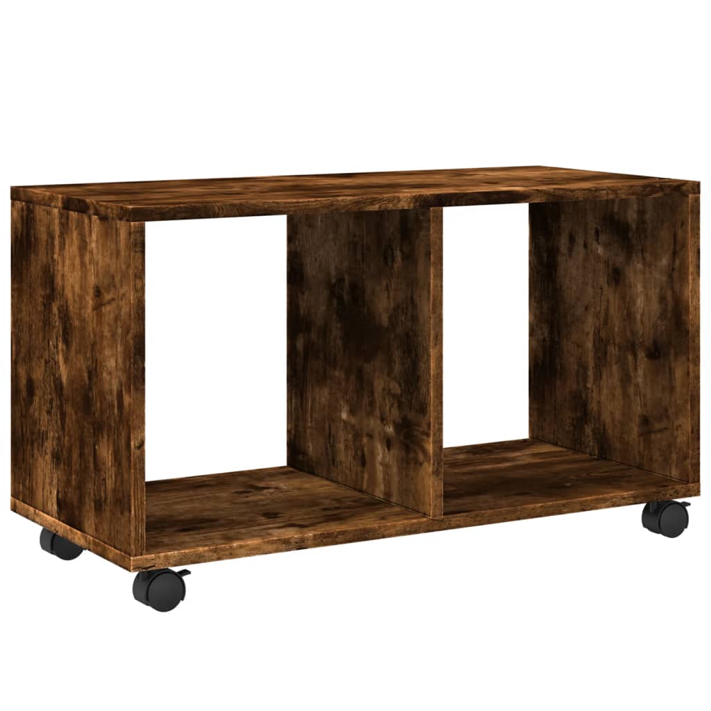 Smoked Oak Rolling Cabinet 72x33x42.5 cm - Engineered Wood