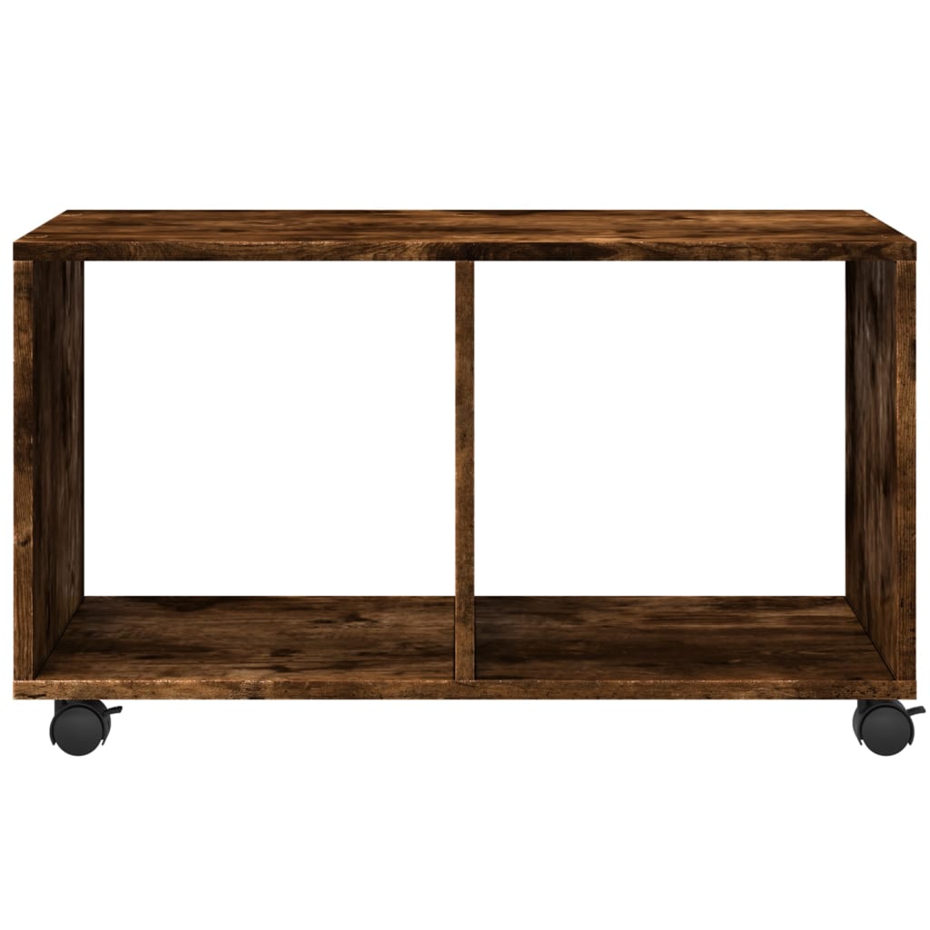 Smoked Oak Rolling Cabinet 72x33x42.5 cm - Engineered Wood