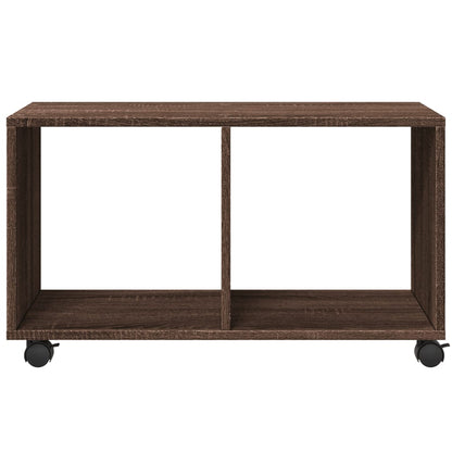 Compact Rolling Cabinet, Brown Oak, 72x33x42.5cm, Engineered Wood