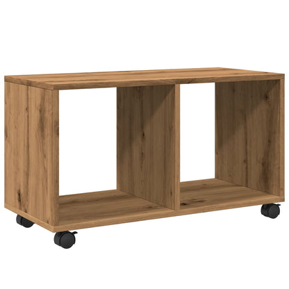 Compact Artisan Oak Rolling Cabinet - 72x33x42.5 cm Engineered Wood