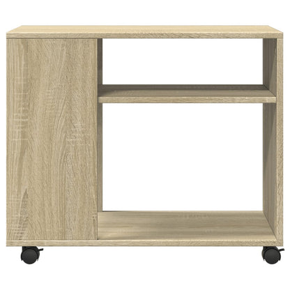 Sonoma Oak Side Table with Wheels - 70x35x60 cm, Engineered Wood