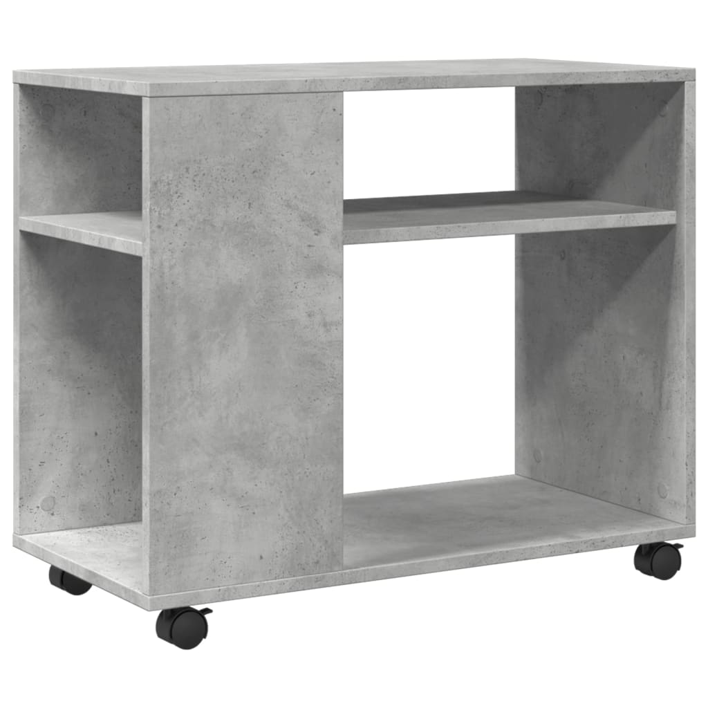 Mobile Concrete Grey Side Table 70x35x60 cm - Engineered Wood