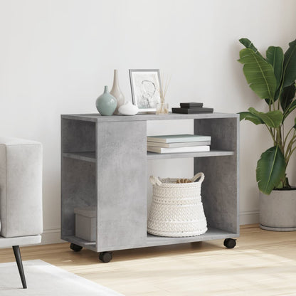 Mobile Concrete Grey Side Table 70x35x60 cm - Engineered Wood