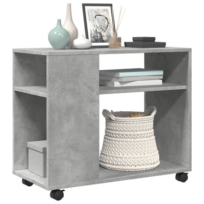 Mobile Concrete Grey Side Table 70x35x60 cm - Engineered Wood