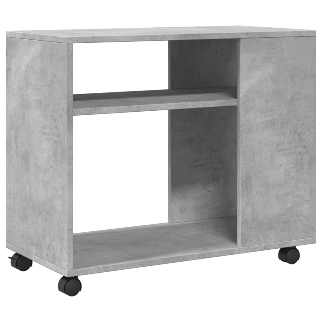 Mobile Concrete Grey Side Table 70x35x60 cm - Engineered Wood