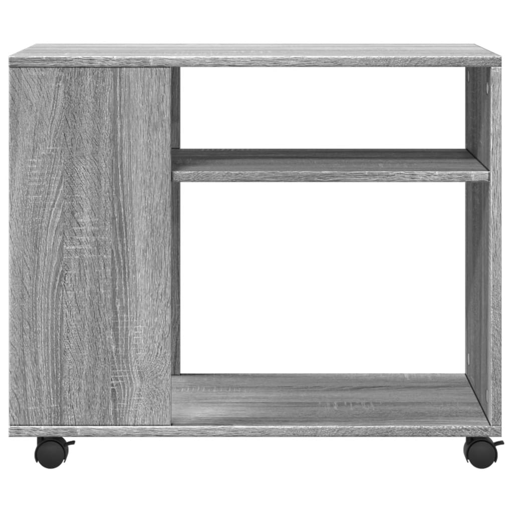Grey Sonoma Engineered Wood Side Table with Wheels 70x35x60 cm
