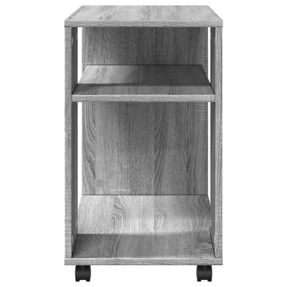 Grey Sonoma Engineered Wood Side Table with Wheels 70x35x60 cm