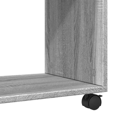 Grey Sonoma Engineered Wood Side Table with Wheels 70x35x60 cm