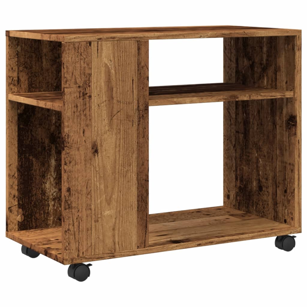 Vintage-Style Rolling Side Table, 70x35x60 cm, Engineered Wood