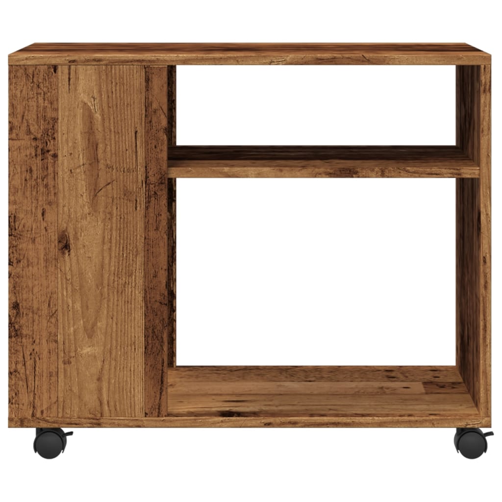 Vintage-Style Rolling Side Table, 70x35x60 cm, Engineered Wood