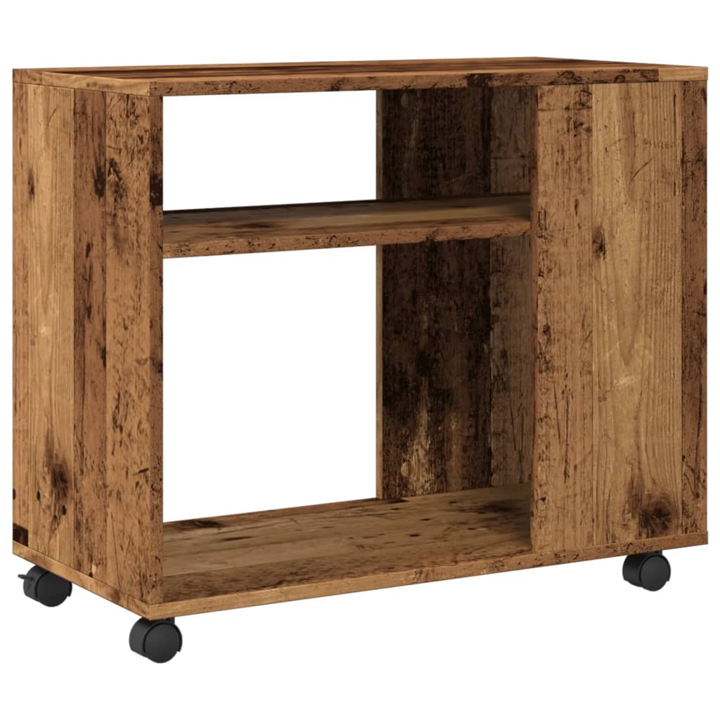 Vintage-Style Rolling Side Table, 70x35x60 cm, Engineered Wood