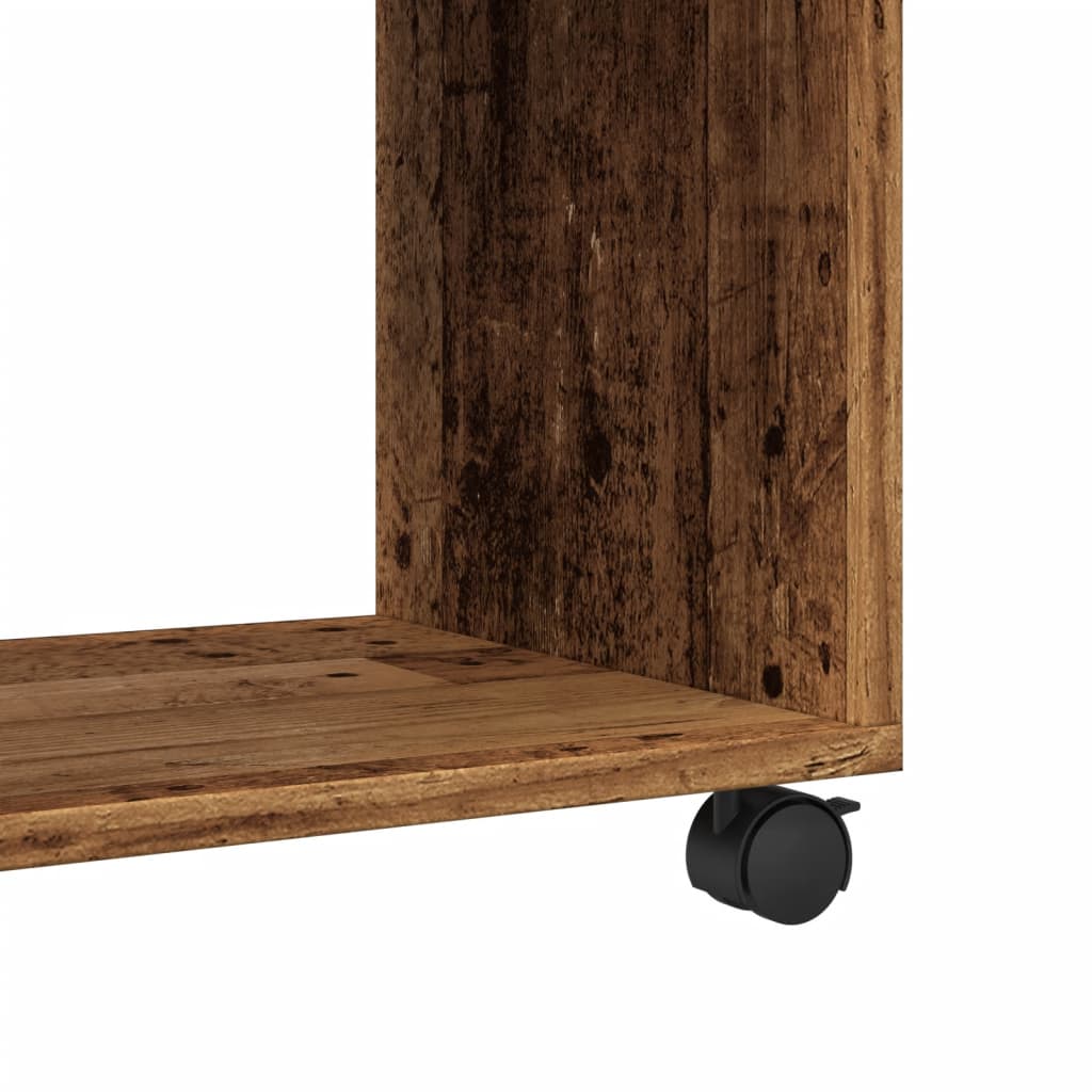 Vintage-Style Rolling Side Table, 70x35x60 cm, Engineered Wood