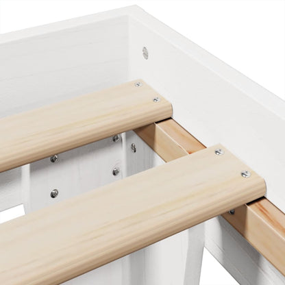Solid Pine Wood White Bed Frame 200x200 cm Without Mattress