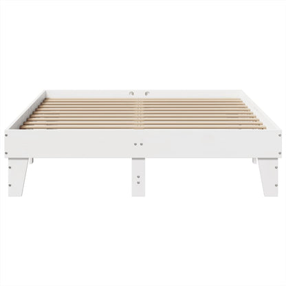 Solid Pine Wood Bed Frame White 160x200 cm - Mattress Not Included