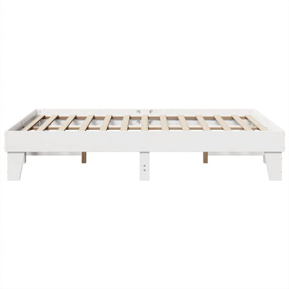 Solid Pine Bed Frame 140x200 cm - White, No Mattress Included