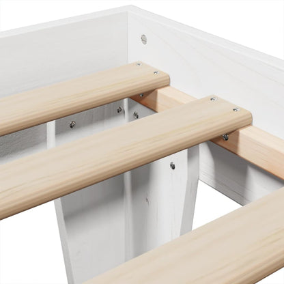 Solid Pine Wood Bed Frame, White 100x200 cm - No Mattress Included
