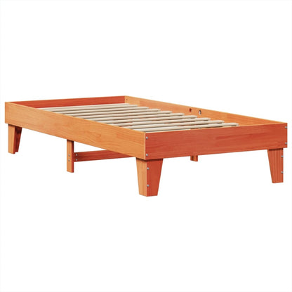 Solid Pine Bed Frame Wax Brown 100x200 cm - Without Mattress