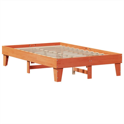 Bed Frame without Mattress Wax Brown 120x190 cm Small Double Solid Wood Pine
