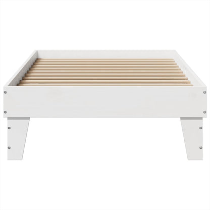 Solid Pine Wood Bed Frame, White, 75x190 cm - Small Single
