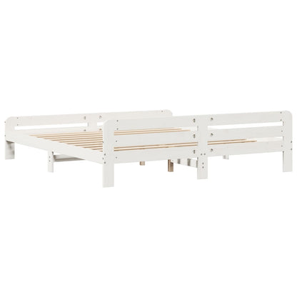Super King Solid Pine Bed Frame 180x200 cm - White Finish