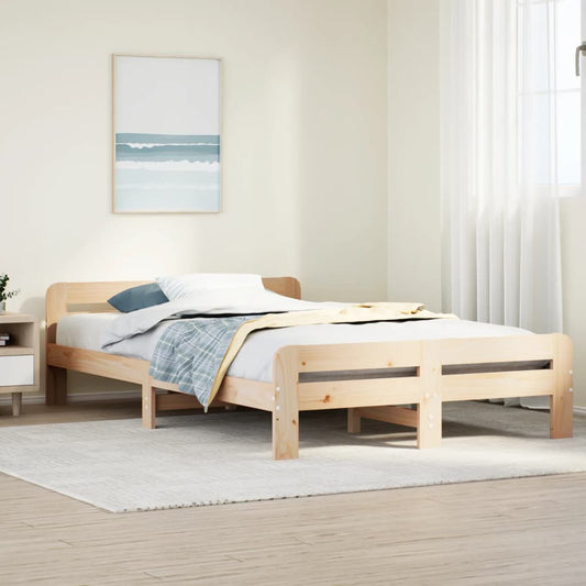 Solid Pine Wood Bed Frame 120x190 cm - Small Double Size