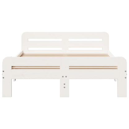 White Solid Pine Bed Frame 120x190 cm Small Double, No Mattress
