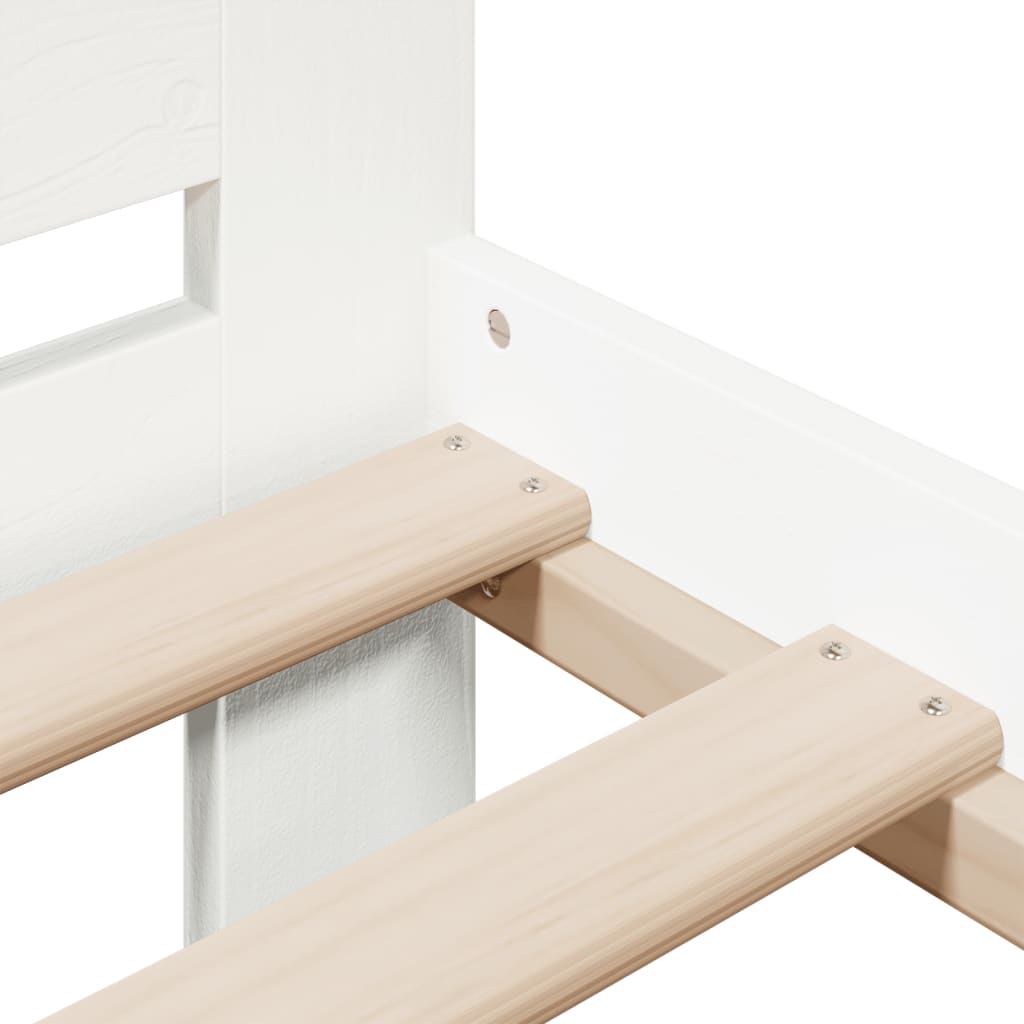 White Solid Pine Bed Frame 120x190 cm Small Double, No Mattress