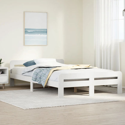 White Solid Pine Bed Frame 120x190 cm Small Double, No Mattress