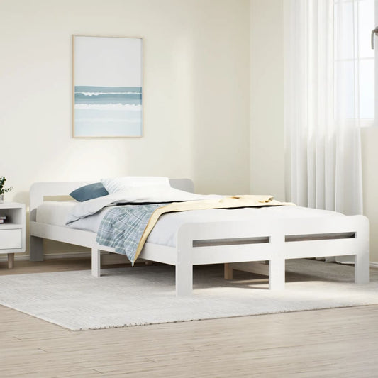 White Solid Pine Bed Frame 120x190 cm Small Double, No Mattress
