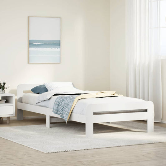 White Solid Pine Bed Frame 75x190 cm - Small Single (No Mattress)
