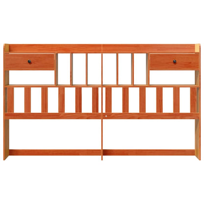 Solid Pine Headboard with Storage, Wax Brown, 180 cm - Stylish & Functional
