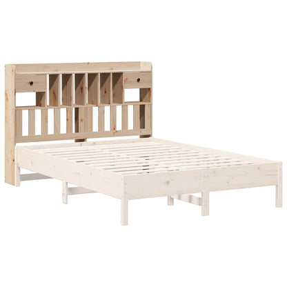 Solid Pine Headboard with Storage 160cm - Natural Wood Finish