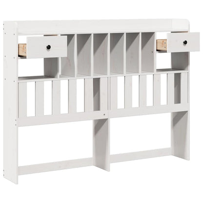 White Solid Pine Headboard with Storage, 160 cm | Elegant & Functional