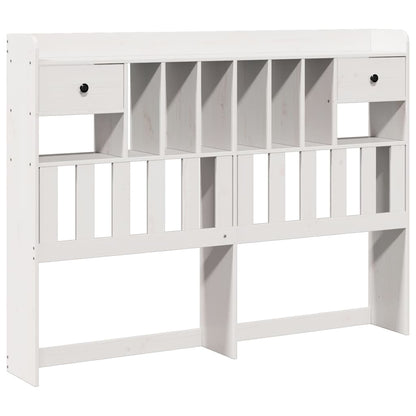 Solid Pine Headboard with Storage - White, 140 cm