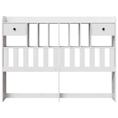 Solid Pine Headboard with Storage - White, 140 cm
